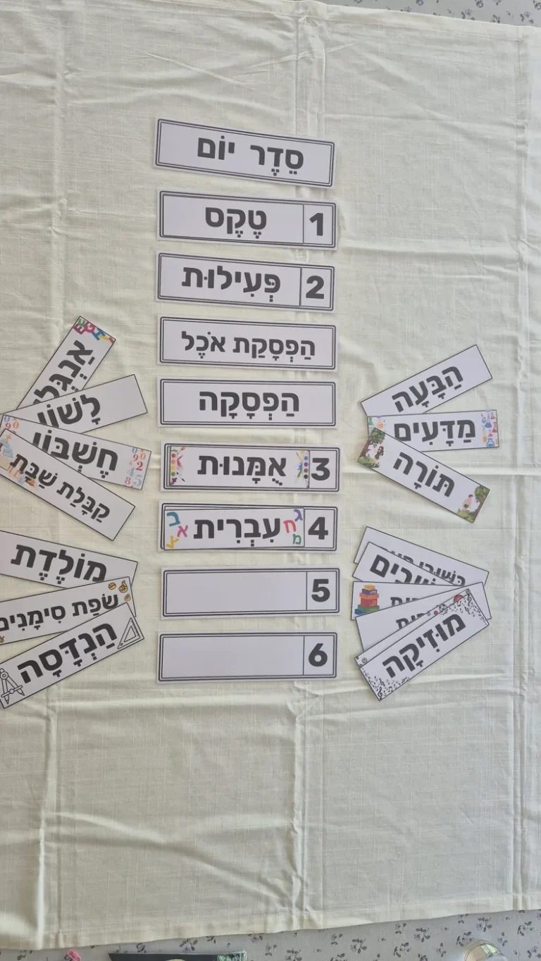 רצועות סדר יום לכיתה