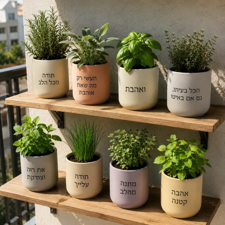 שתול באהבה · עציץ עם משפט